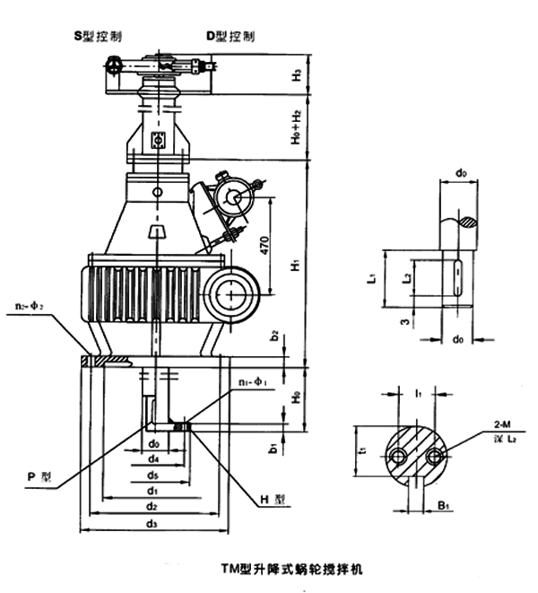 升降蝸輪減速機(jī)主要尺寸